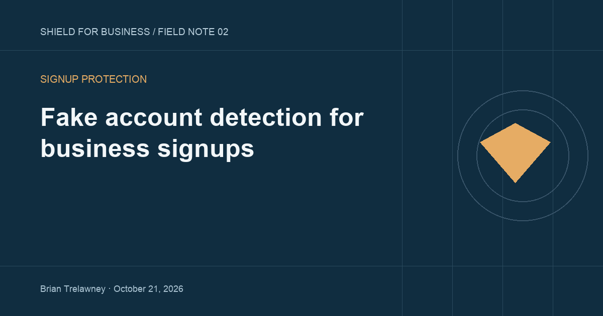 Fake account detection for business signups